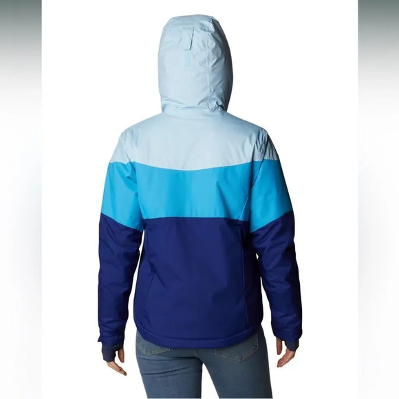 Columbia Women's Tipton Peak Ii Insulated Hooded Jacket - Spring Blue NWT - Picture 2 of 8